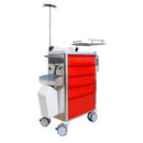 Emergency Trolley, Structure and Drawers, 125mm Double wheels