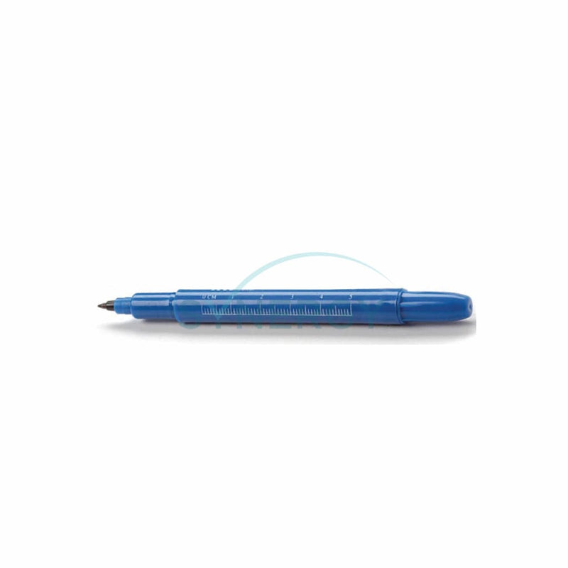 Fine Tip Round Pen W/ Ruler And Labels (Blue Cap)