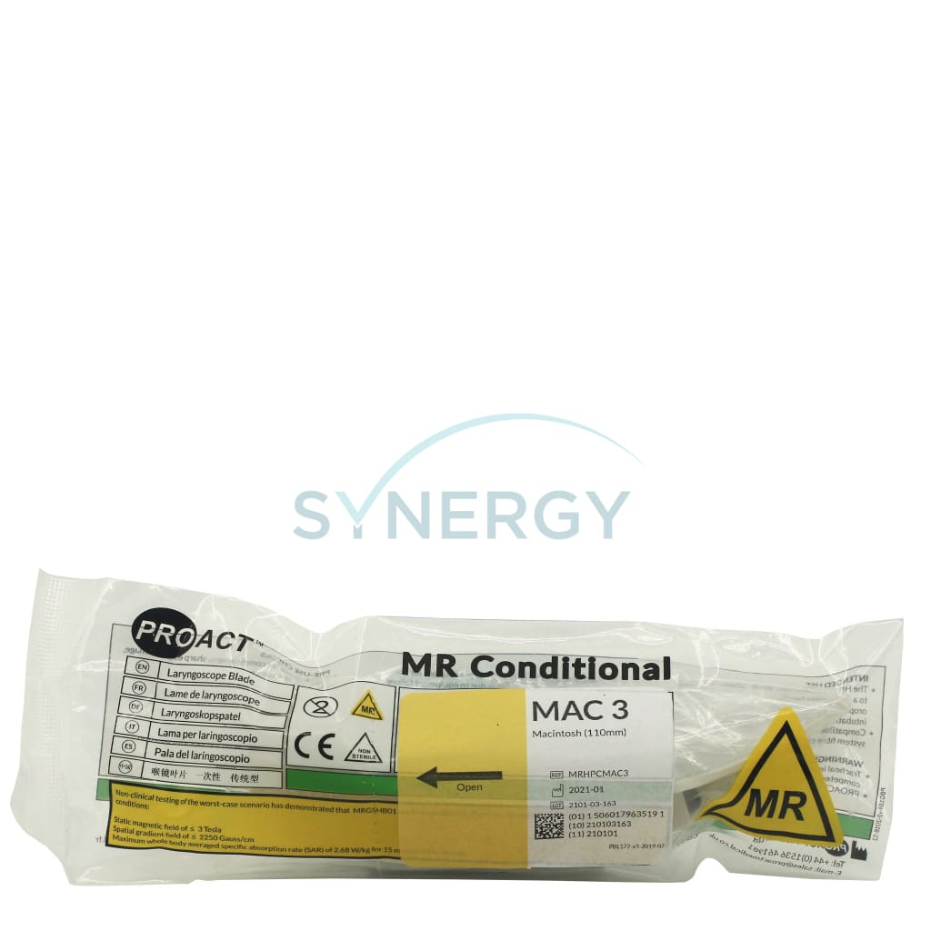 Proact MR Conditional Laryngoscope Blade, Disposable, Mac 1 - 4 (Pack ...