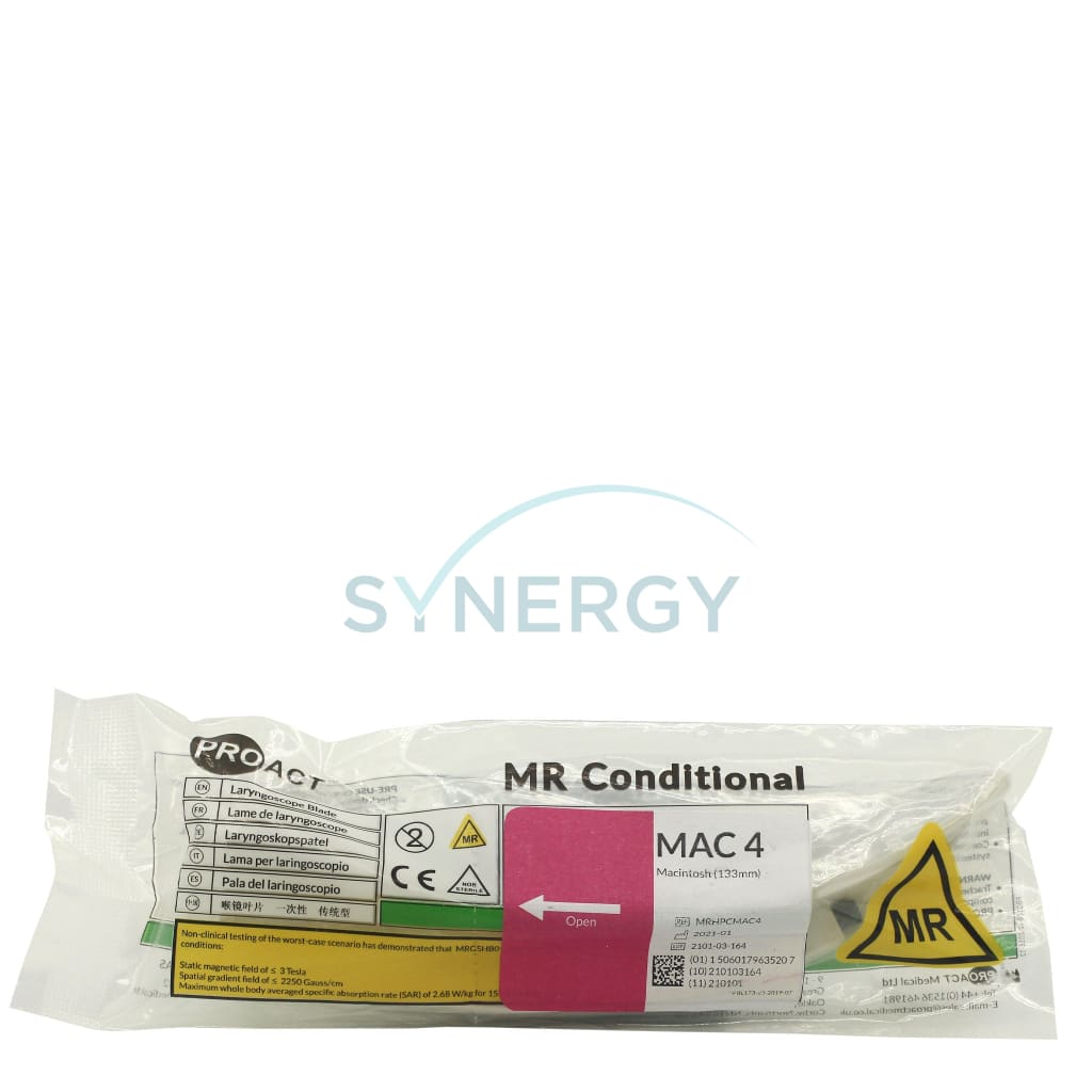 Proact MR Conditional Laryngoscope Blade, Disposable, Mac 1 - 4 (Pack ...