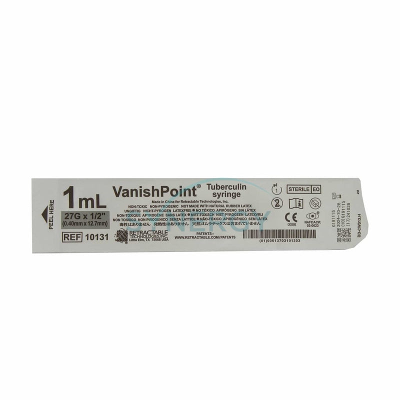 Vanishpoint Tb Syringe 1Ml 27G X 1/2 (Bx)