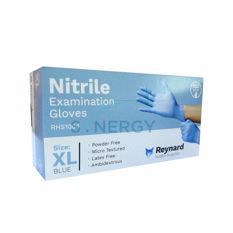 Nitrile Examination Gloves Powder Free Blue (Bx) Xl