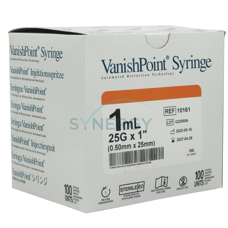 Vanishpoint Syringe 1Ml 25G X 1 (Bx Of 100S)