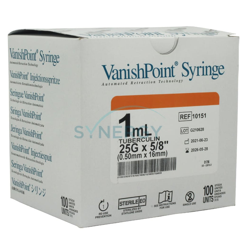 Vanishpoint Syringe 1Ml 25G X 5/8 (Bx Of 100S)
